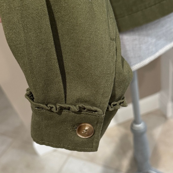 Anthropologie Olive Ruffle Women's Jacket - Picture 7 of 9